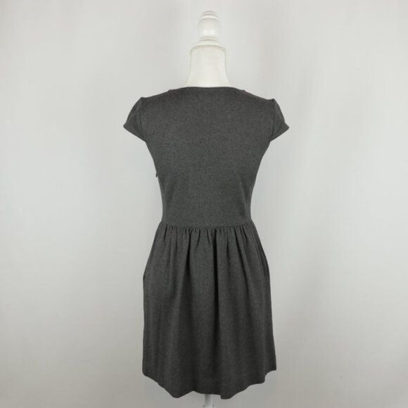 Madewell Screenplay Women's Small Gray Knit Ponte Scoop Neck Short Sleeve Dress - Picture 4 of 11